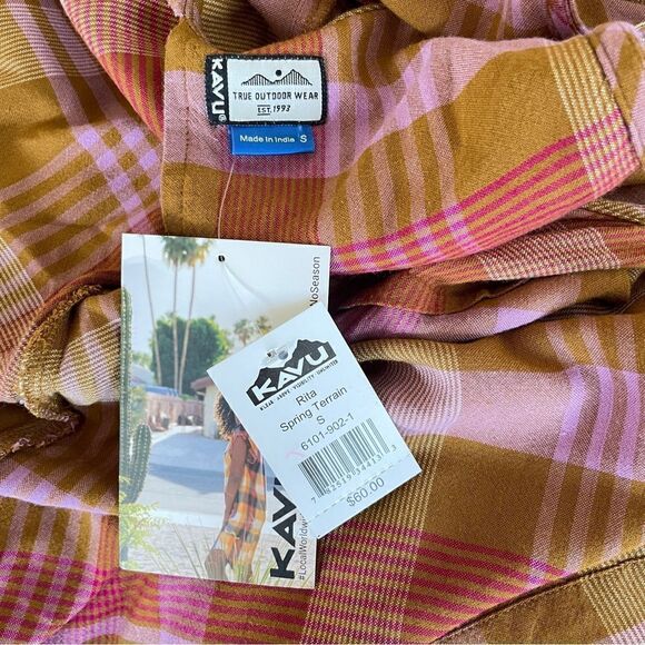 Kavu Spring Plaid Rita Dress Cotton S - Picture 15 of 15